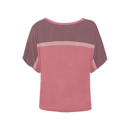 Shades of Rose Women's Batwing-Sleeved Blouse T shirt (Model T44)