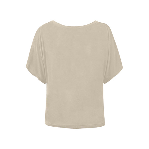 Frosted Almond Women's Batwing-Sleeved Blouse T shirt (Model T44)