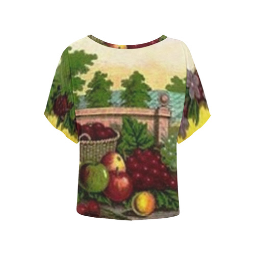 Vintage Harvest Women's Batwing-Sleeved Blouse T shirt (Model T44)