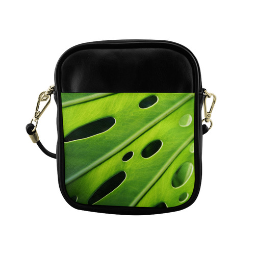 Tropical Monstera Leaf Sling Bag (Model 1627)