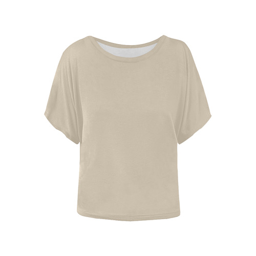 Frosted Almond Women's Batwing-Sleeved Blouse T shirt (Model T44)