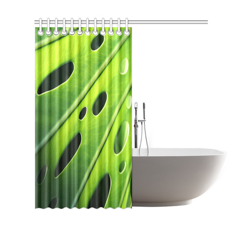 Tropical Monstera Leaf Shower Curtain 69"x70"