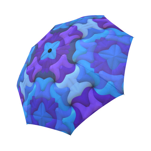 Blues and Purples Auto-Foldable Umbrella (Model U04)