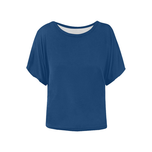 Cool Black Women's Batwing-Sleeved Blouse T shirt (Model T44)
