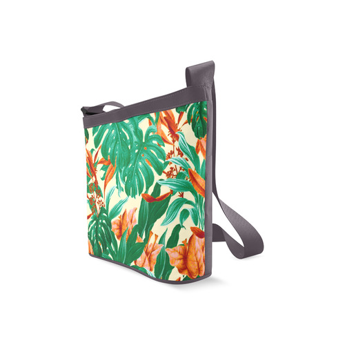 Tropical Jungle Leaves Floral Crossbody Bags (Model 1613)