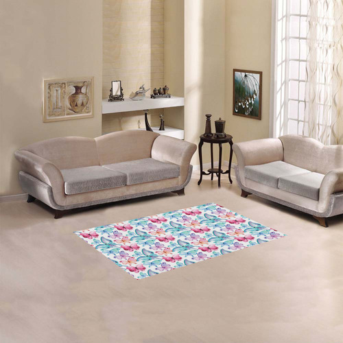 Watercolor Colorful Butterflies Area Rug 2'7"x 1'8‘’