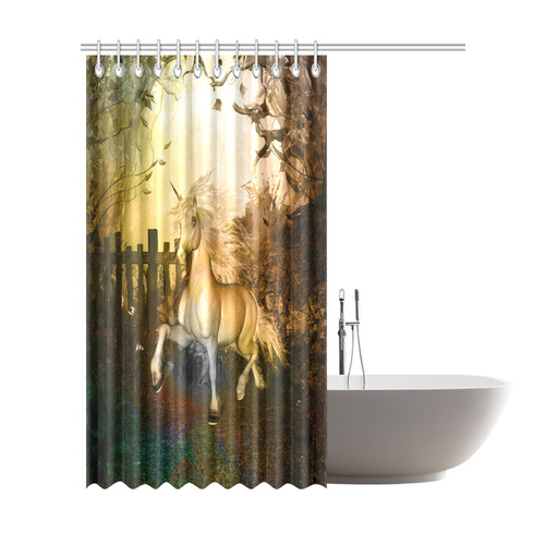 White unicorn in the night Shower Curtain 72"x84"