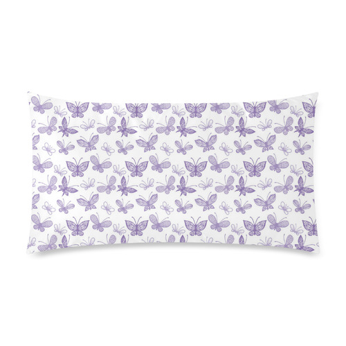 Cute Purple Butterflies Custom Rectangle Pillow Case 20"x36" (one side)