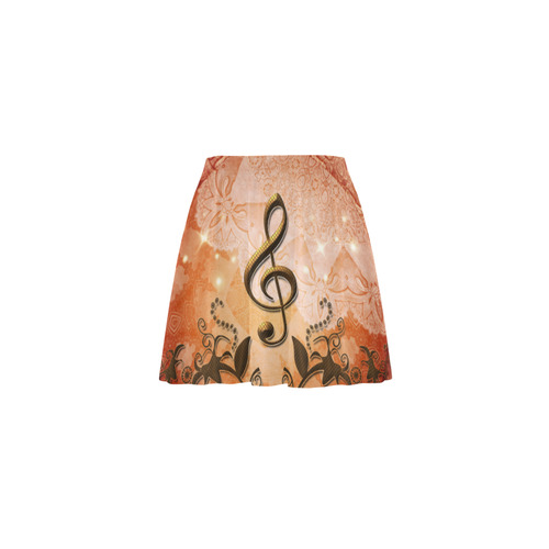 Music, clef on antique design Mini Skating Skirt (Model D36)