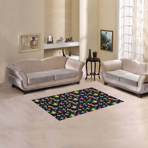 Colorful Butterflies Black Edition Area Rug 2'7"x 1'8‘’