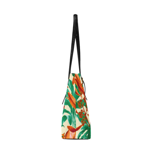 Tropical Jungle Leaves Floral Euramerican Tote Bag/Large (Model 1656)