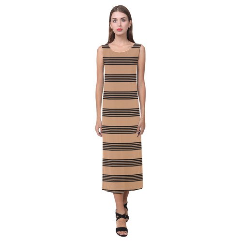 Block of Stripes Phaedra Sleeveless Open Fork Long Dress (Model D08)
