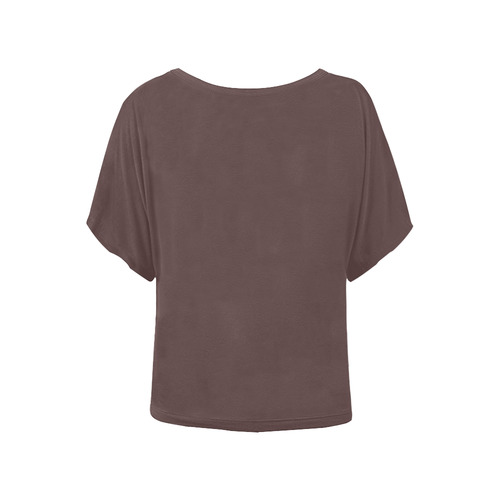 Deep Mahogany Women's Batwing-Sleeved Blouse T shirt (Model T44)