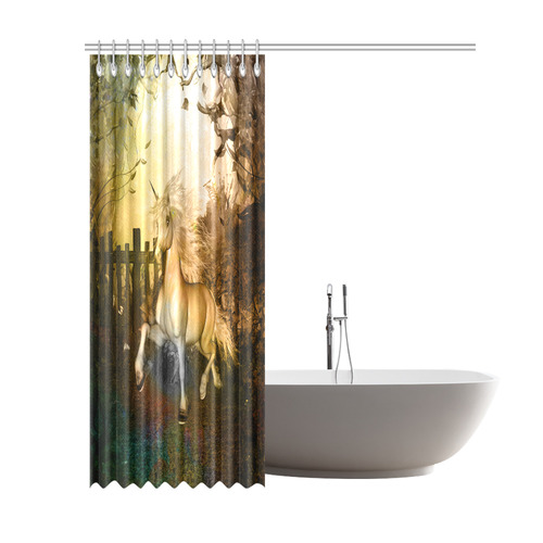 White unicorn in the night Shower Curtain 69"x84"