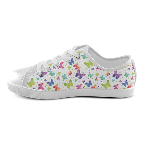 Colorful Butterflies Canvas Kid's Shoes (Model 016)