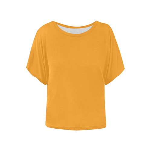 Radiant Yellow Women's Batwing-Sleeved Blouse T shirt (Model T44)