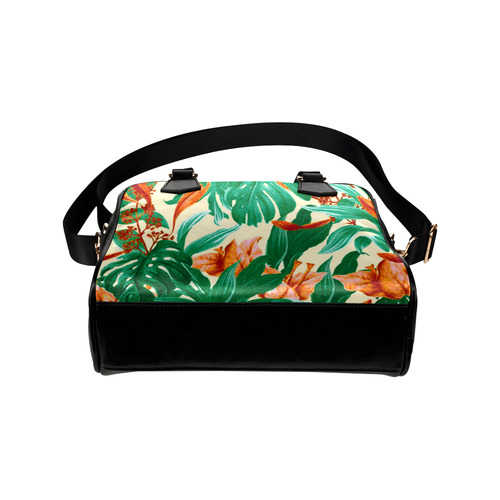 Tropical Jungle Leaves Floral Shoulder Handbag (Model 1634)