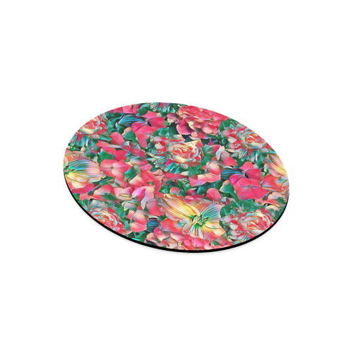wonderful floral 24B  by FeelGood Round Mousepad