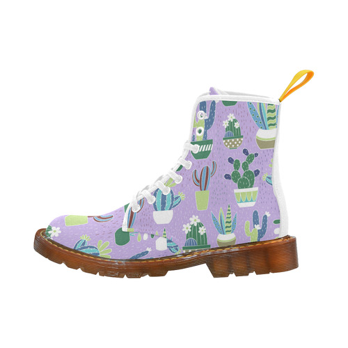 Cactus Pattern Green Blue Purple Martin Boots For Women Model 1203H