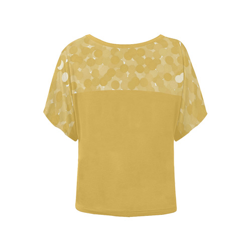 Spicy Mustard Bubbles Women's Batwing-Sleeved Blouse T shirt (Model T44)