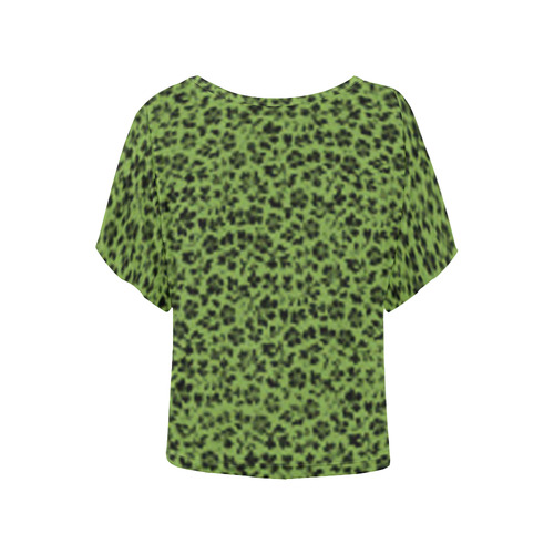 Greenery Vintage Flowers Women's Batwing-Sleeved Blouse T shirt (Model T44)