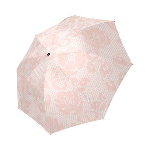 Pink Roses, Rose Flowers, Lace Effect, Floral Pattern Foldable Umbrella (Model U01)