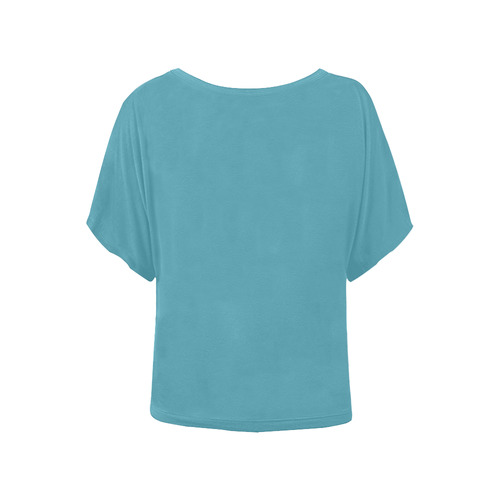 Aquamarine Women's Batwing-Sleeved Blouse T shirt (Model T44)