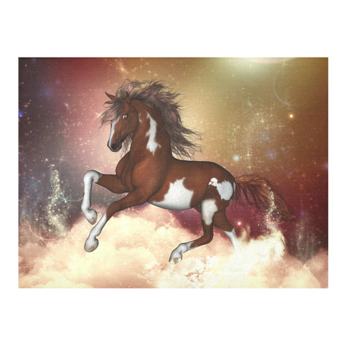 Wonderful wild horse in the sky Cotton Linen Tablecloth 52"x 70"