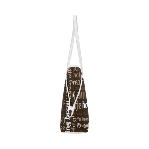 Brown, Chocolate, Coffee, Cappuccino, Latte, Words Pattern. Clover Canvas Tote Bag (Model 1661)