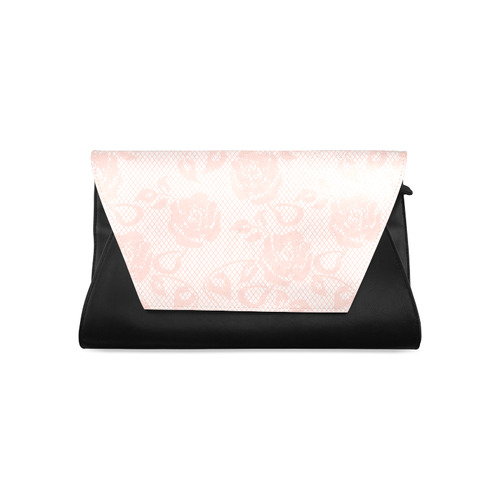 Pink Roses, Rose Flowers, Lace Effect, Floral Pattern Clutch Bag (Model 1630)