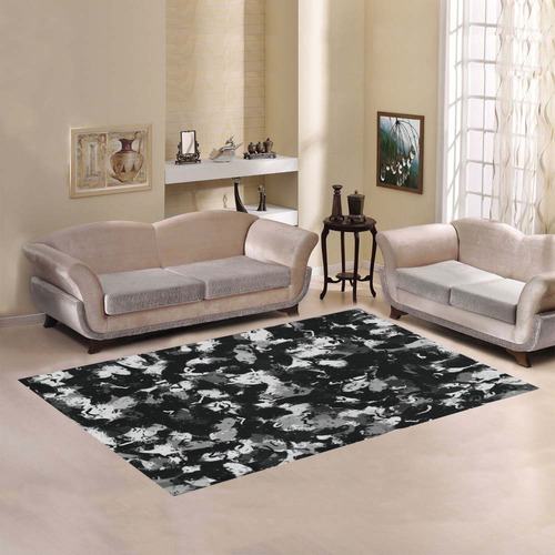 Shades of Gray  and Black Oils Area Rug7'x5'