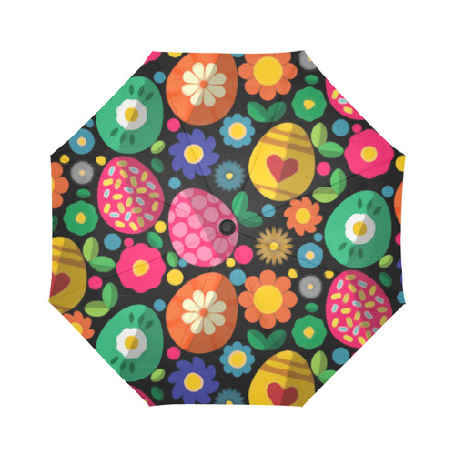 Easter Egg Pattern Pink Orange Green Auto-Foldable Umbrella (Model U04)