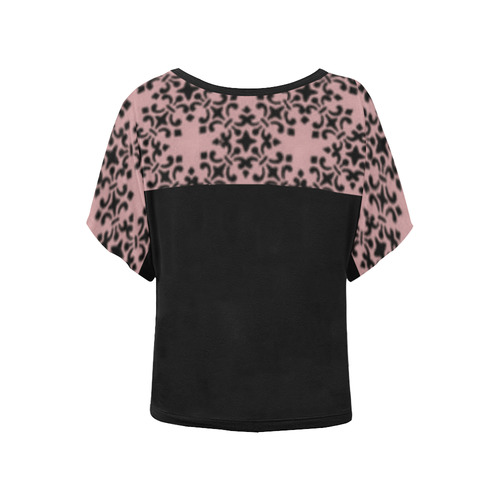 Bridal Rose Damask Women's Batwing-Sleeved Blouse T shirt (Model T44)