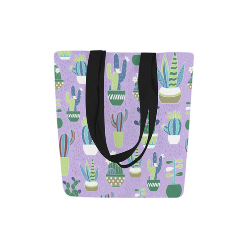 Cactus Pattern Green Blue Purple Canvas Tote Bag (Model 1657)