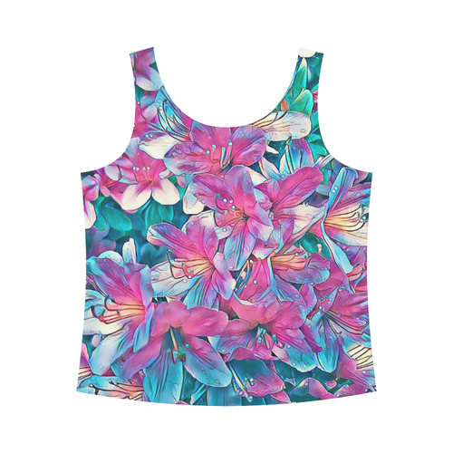 wonderful floral 25A  by FeelGood All Over Print Tank Top for Women (Model T43)