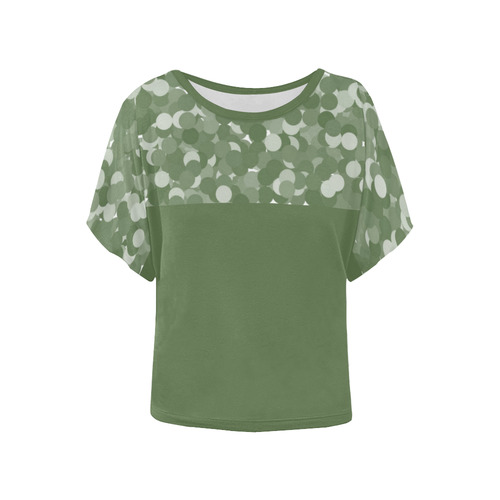 Kale Bubbles Women's Batwing-Sleeved Blouse T shirt (Model T44)