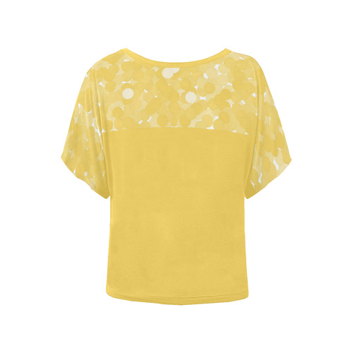 Primrose Yellow Bubbles Women's Batwing-Sleeved Blouse T shirt (Model T44)