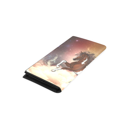 Wonderful wild horse in the sky Women's Leather Wallet (Model 1611)