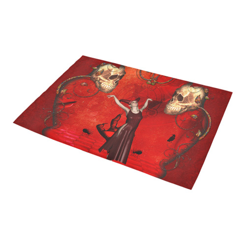 Fantasy women with skulls Azalea Doormat 24" x 16" (Sponge Material)