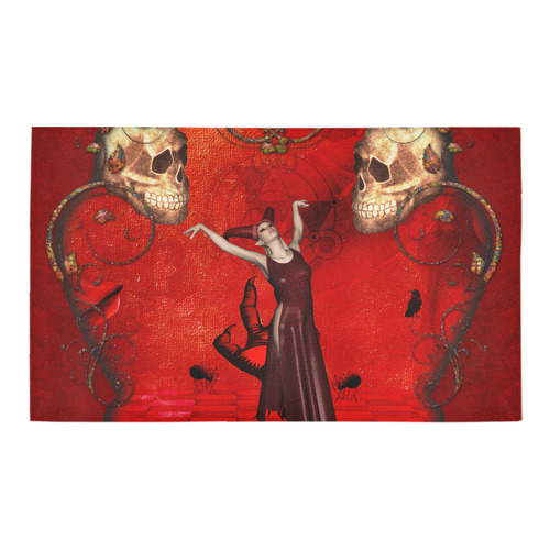 Fantasy women with skulls Azalea Doormat 30" x 18" (Sponge Material)