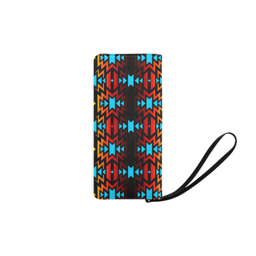 Black Fire Colors and Turquoise Women's Clutch Purse (Model 1637)