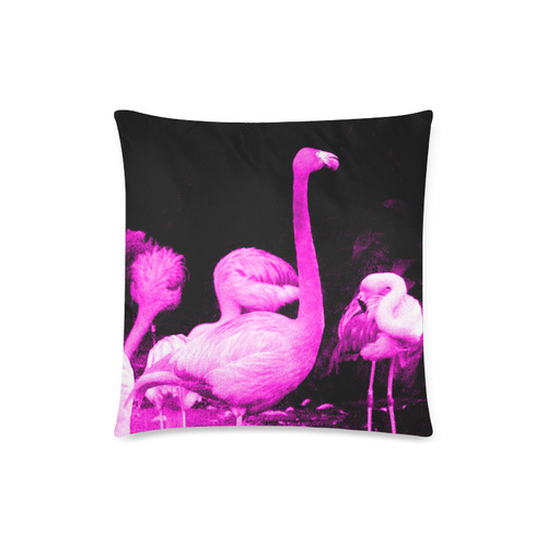 Hot Pink Flamingos Custom Zippered Pillow Case 18"x18"(Twin Sides)