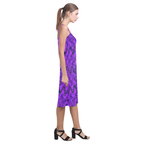 Purple and Black Waves Alcestis Slip Dress (Model D05)