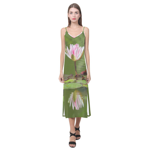 WaterLily20150501_by_FeelGood V-Neck Open Fork Long Dress(Model D18)