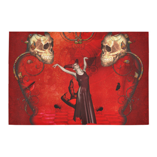 Fantasy women with skulls Azalea Doormat 24" x 16" (Sponge Material)