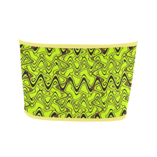Yellow and Black Waves Bandeau Top