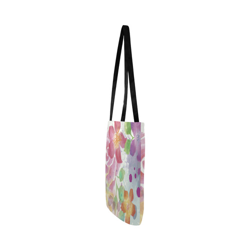 Watercolor Splash Red Green Floral Pattern Reusable Shopping Bag Model 1660 (Two sides)