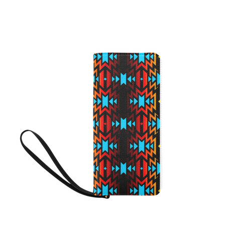 Black Fire Colors and Turquoise Women's Clutch Purse (Model 1637)
