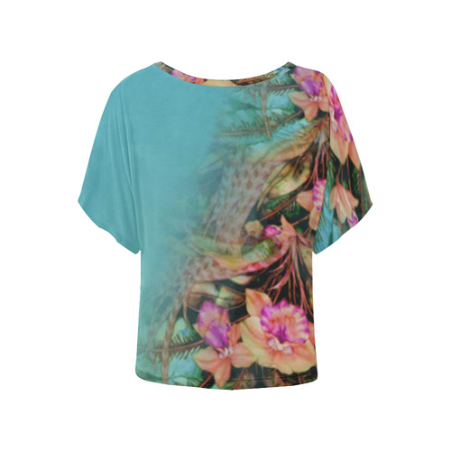 hawaii 006 Women's Batwing-Sleeved Blouse T shirt (Model T44)