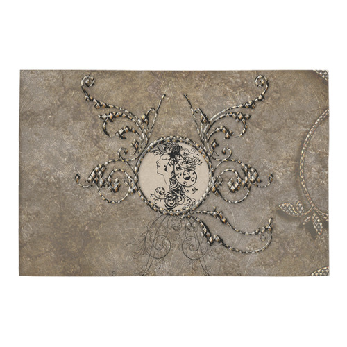 Elegant floral design Azalea Doormat 24" x 16" (Sponge Material)